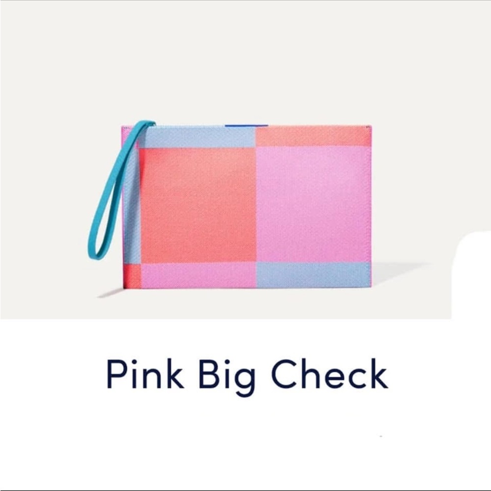 Rothy’s Pink Big Check Essential Pouch